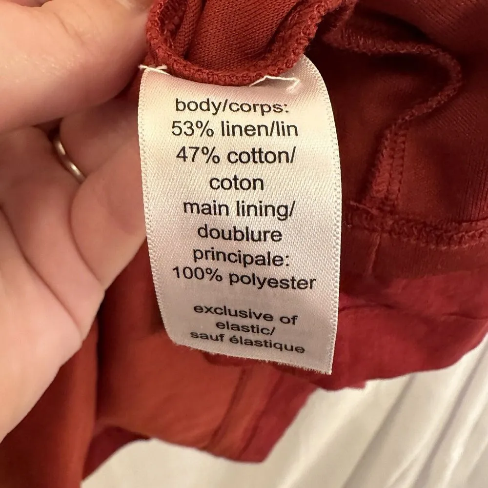 Maurices Women Size‎ XXL Dress Red Linen Blend Tank Faux Wrap Button Up V Neck - Image 8