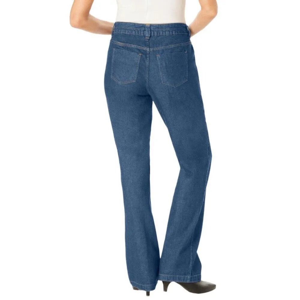 NWT Woman Within size 28W western flare leg dark wash jeans. - Image 6