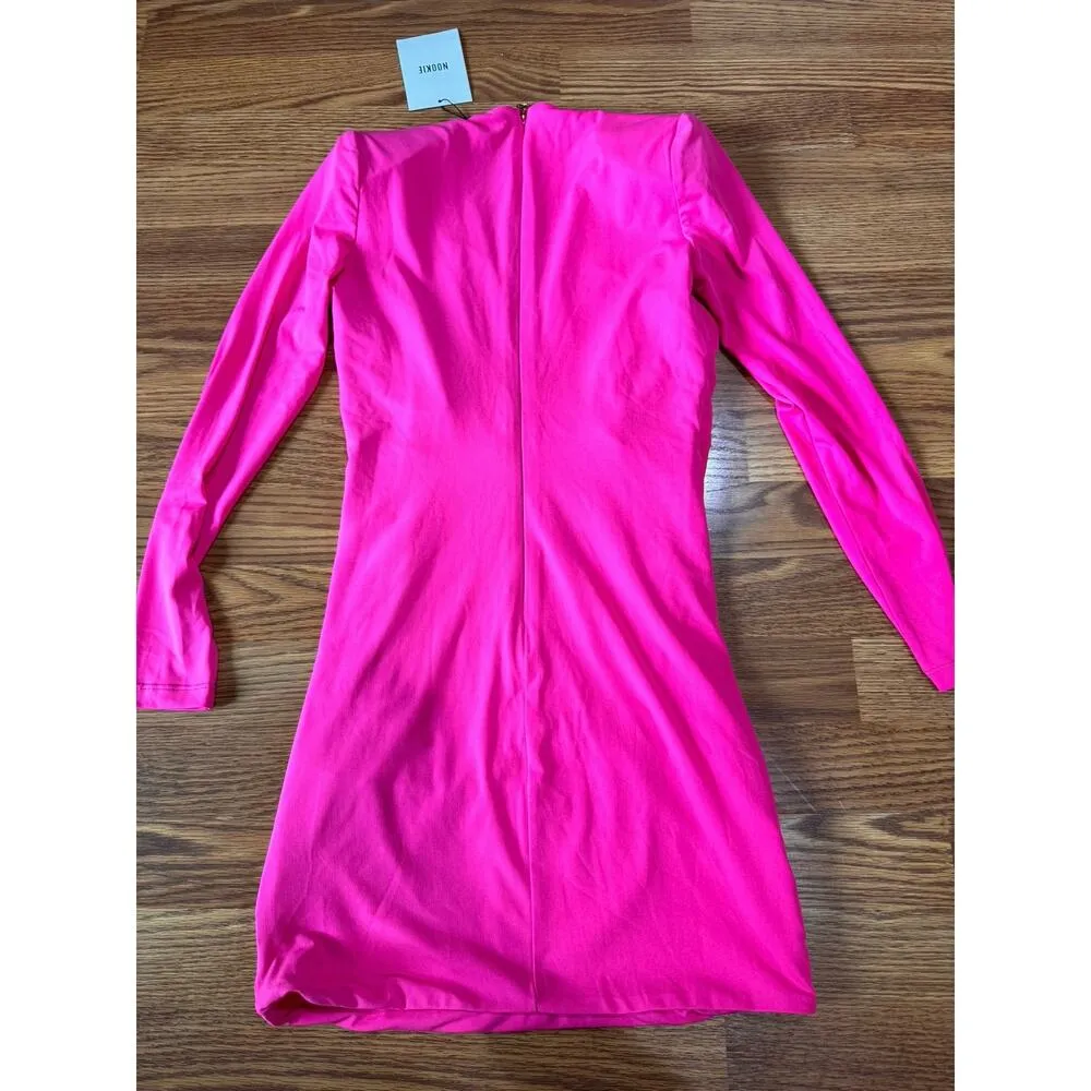Nookie  mini bodycon Envy Neon Pink Mini Dress size XL - Image 11