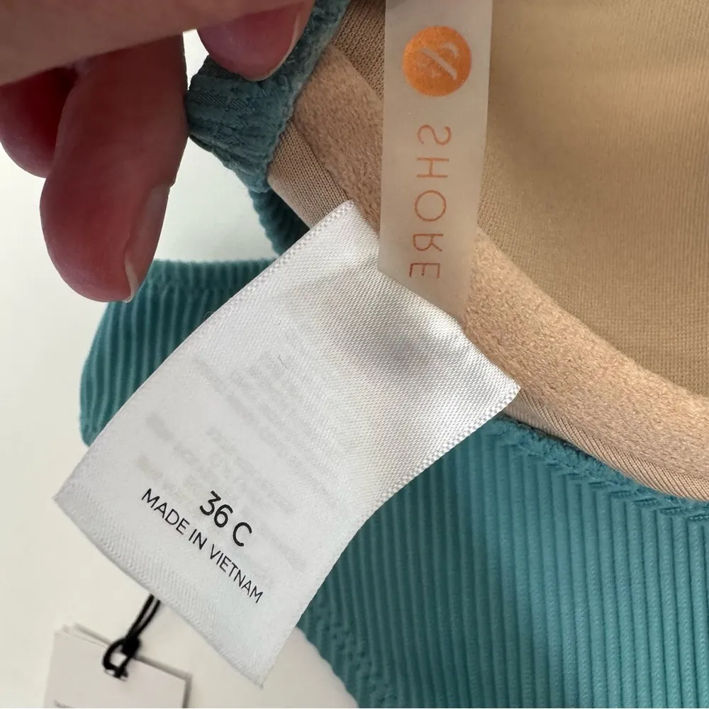 Shade & Shore Ribbed Teal Bikini Set Size 36C and Medium - Image 9