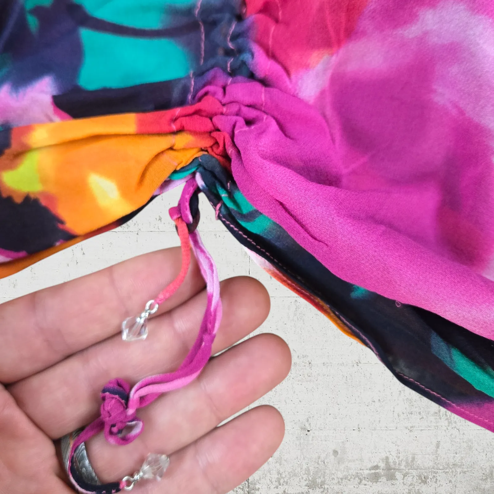 St John Floral Sheer Silk Blend Swim Suit Cover Up Bathing Suit Cover Size Small - Image 5