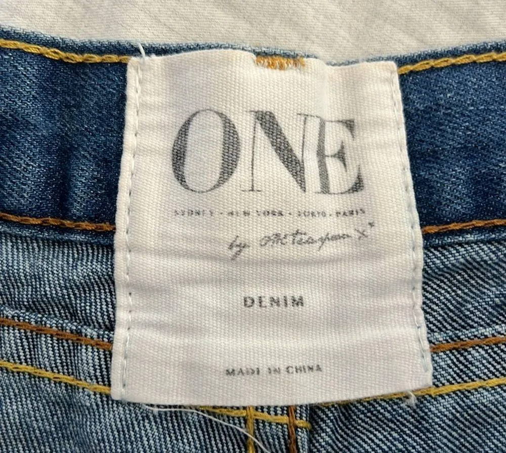 One X One Teaspoon Bandits Trash Whores Low Waist Cut Off Shorts Size 25 - Image 2