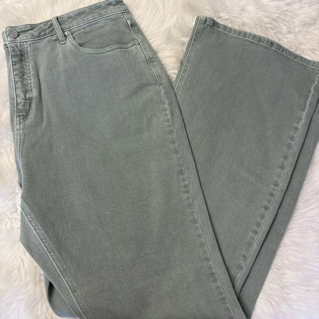 KanCan Green Straight Leg Jeans Size 16 High Rise Stretch - Image 5