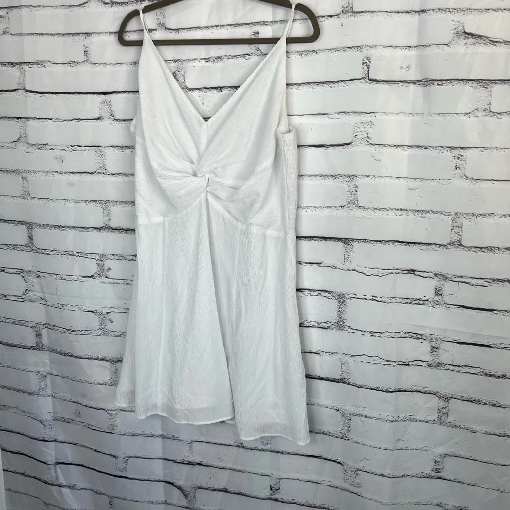Abercrombie & Fitch White Knot Front Mini Dress Women’s XL Lined A-Line Smocked - Image 8