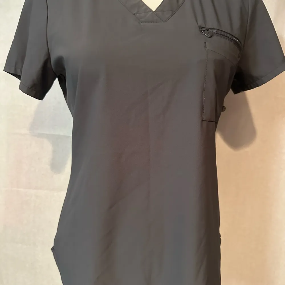 Med Couture Gray and Black Scrub Tops Size XS - Image 15
