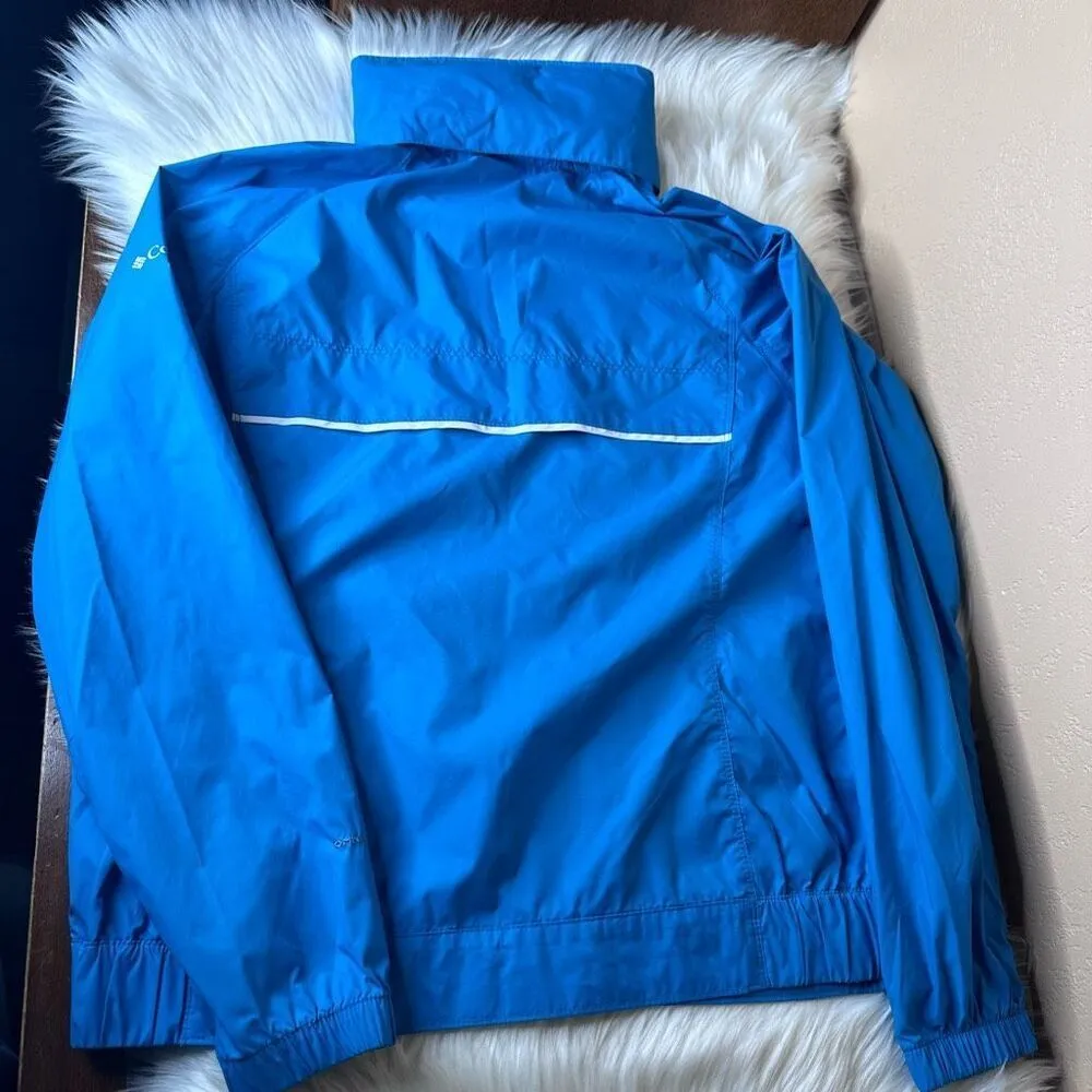 Columbia Omni-Shield Blue Outdoor Packable Windbreaker Rain Jacket Size Medium - Image 13