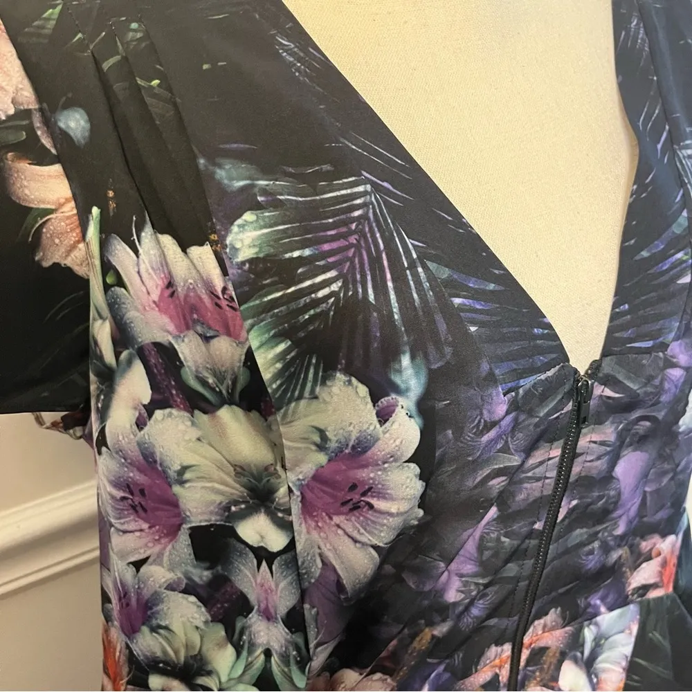 City Chic Floral Tropical Lily Tunic Dress 18W - Image 3