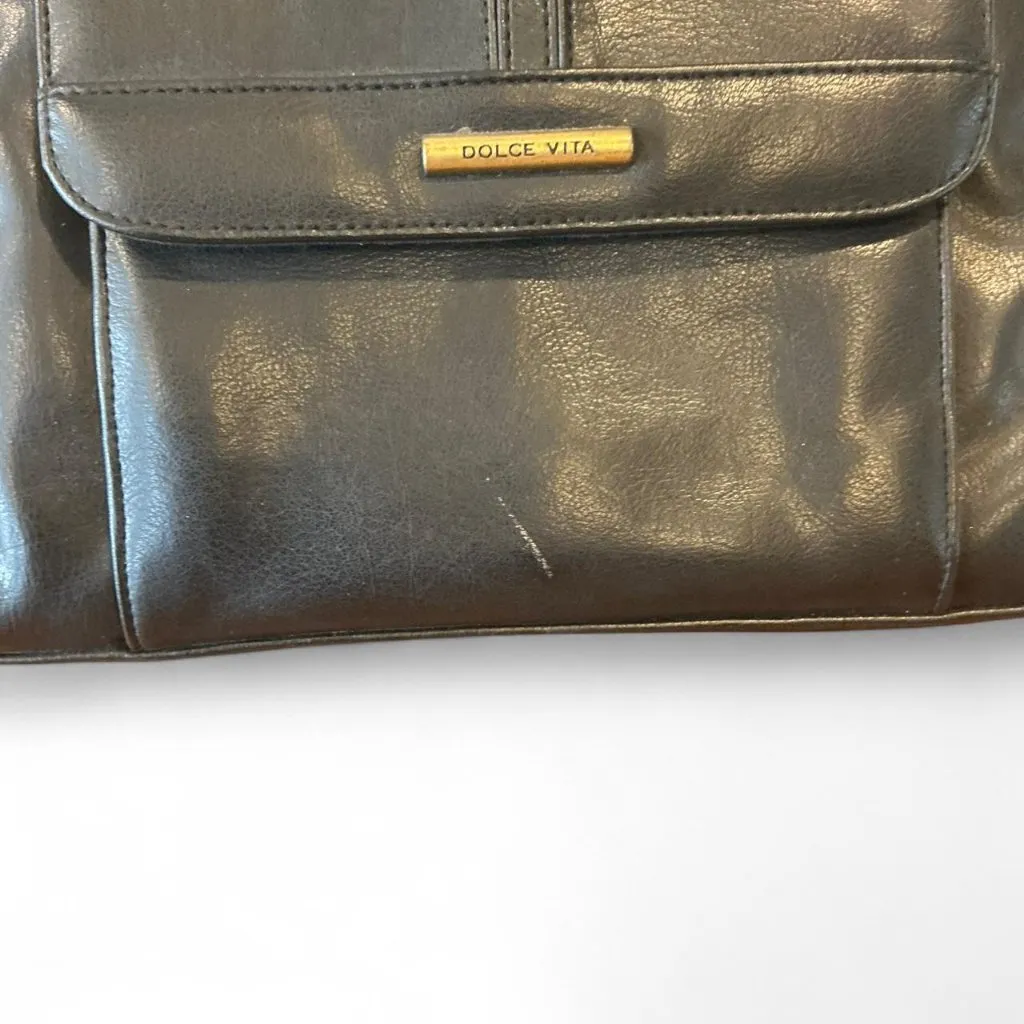 Dolce Vita Vintage faux leather shoulder bag in black - Image 2