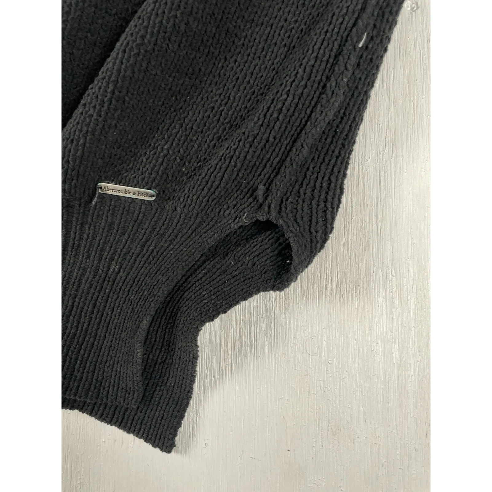 Abercrombie & Fitch Oversized Barrel Sleeve Sweater Top Soft Women M Cinch Cuff - Image 7