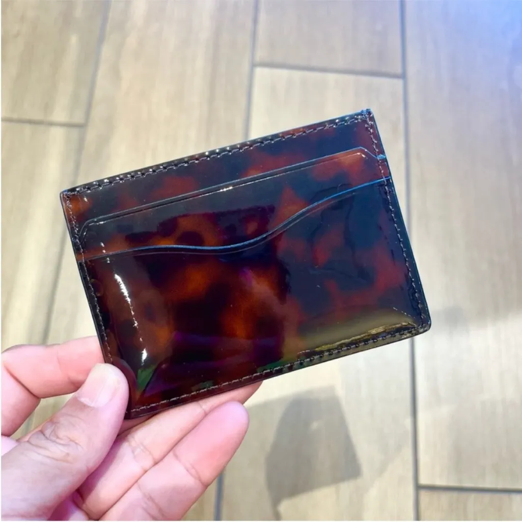 Tory Burch  EMERSON TORTOISE
PATENT
SLIM CARD CASE #165947 - Image 3