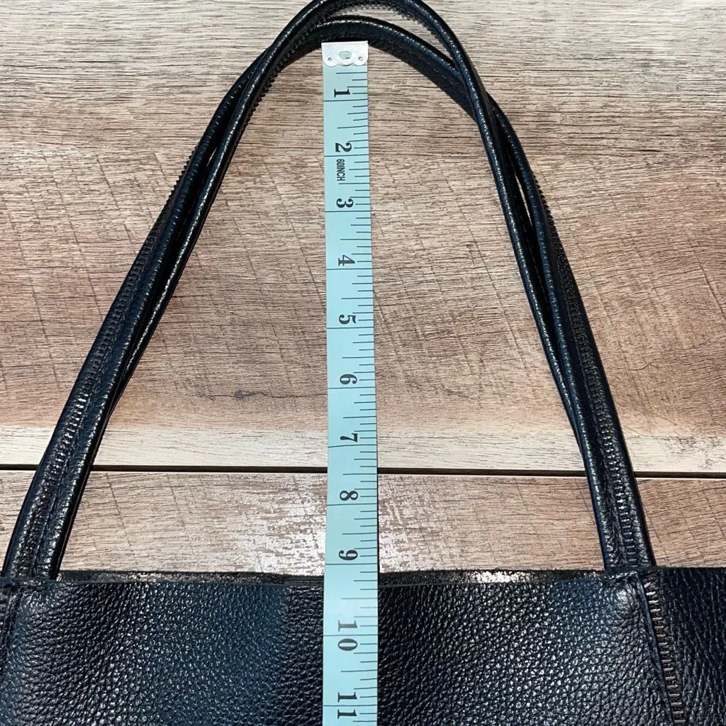 Botkier Womens Heavy Pebbled Leather Zipper Detail Snap Soho Tote Bag Black OS‎ - Image 9