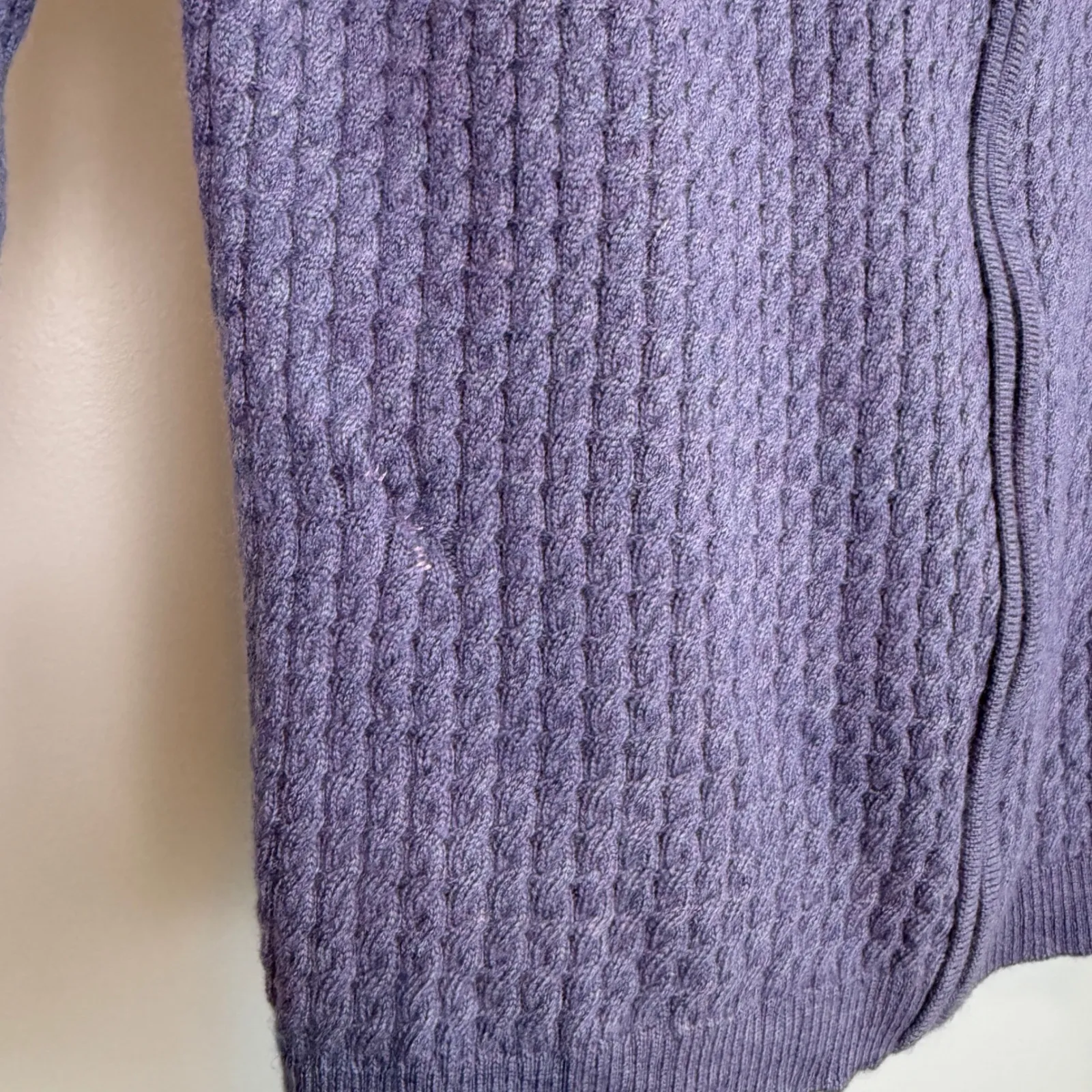 Peter Millar Women's Zip Front Cable Knit Merino Wool Sweater Jacket Cardigan L - Image 4