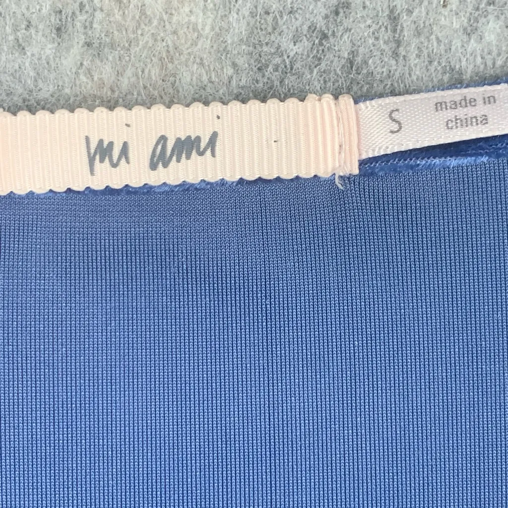 Francesca's‎ Mi Ami Dress Sz S Dark Blue Velvety Mini Wrap Dress Long Sleeve - Image 5