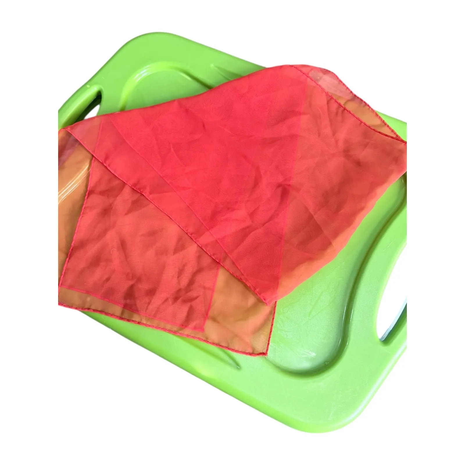 Vintage Sheer Ombre Scarf Coral redLightweight Sheer Chiffon Scarf Women Pink - Image 2