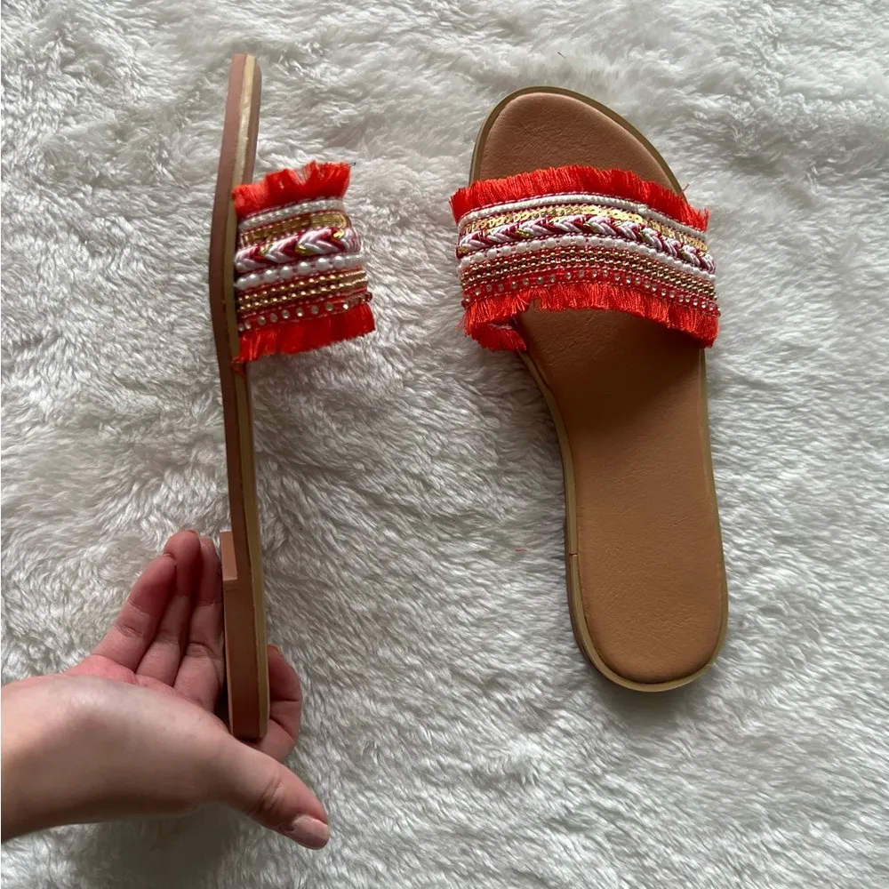 Boho pearl sequin fringe sandals 7 - Image 13
