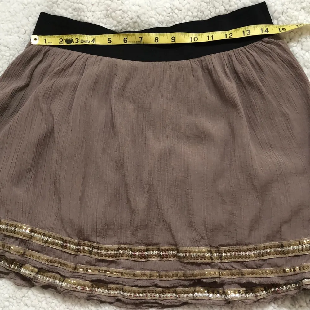 FREE PEOPLE Lace Sequins Tiered Fairy Inspired Short Skirt size M - Image 3