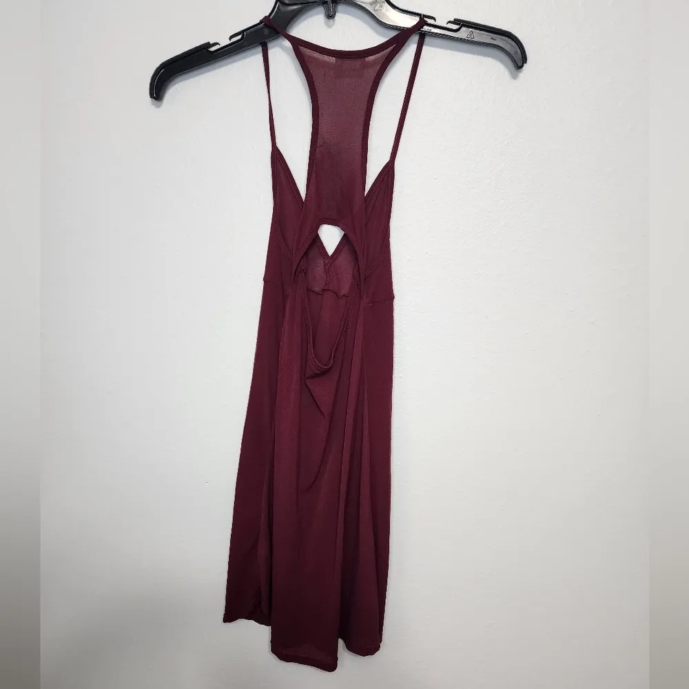 Free people burgundy sheer Nigthy dress - Image 3