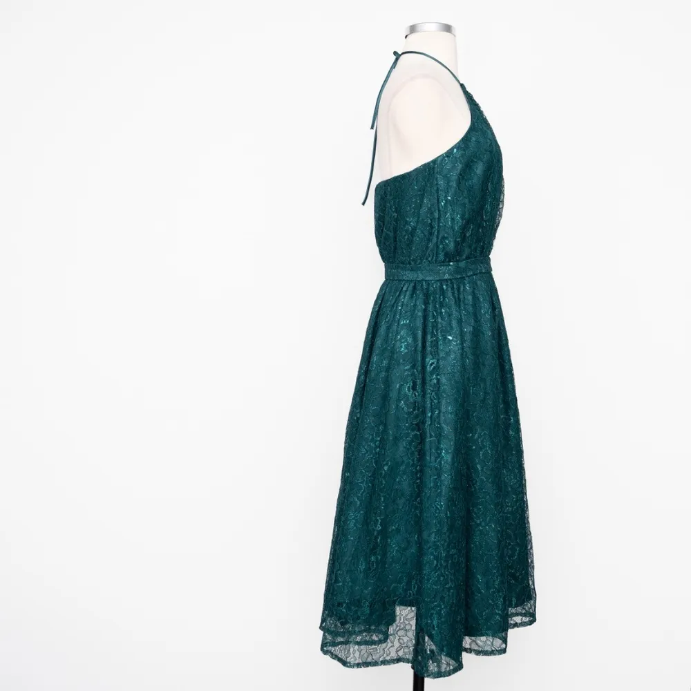 Dress the Population. New! Green Lace Halter Midi Dress. - Image 5