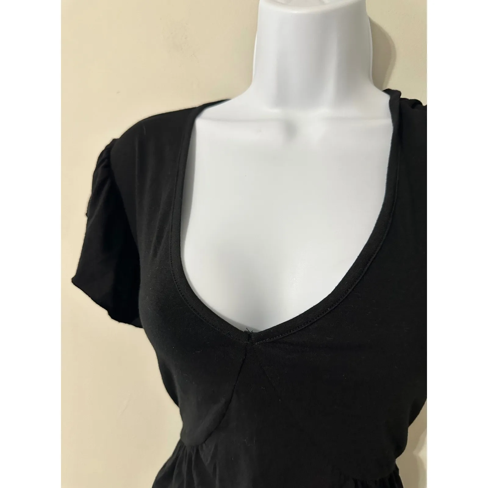 DOKOTOO Black V Neck Flutter Sleeve Cinched Waist Midi Dress Women's Size L Size L - Image 3