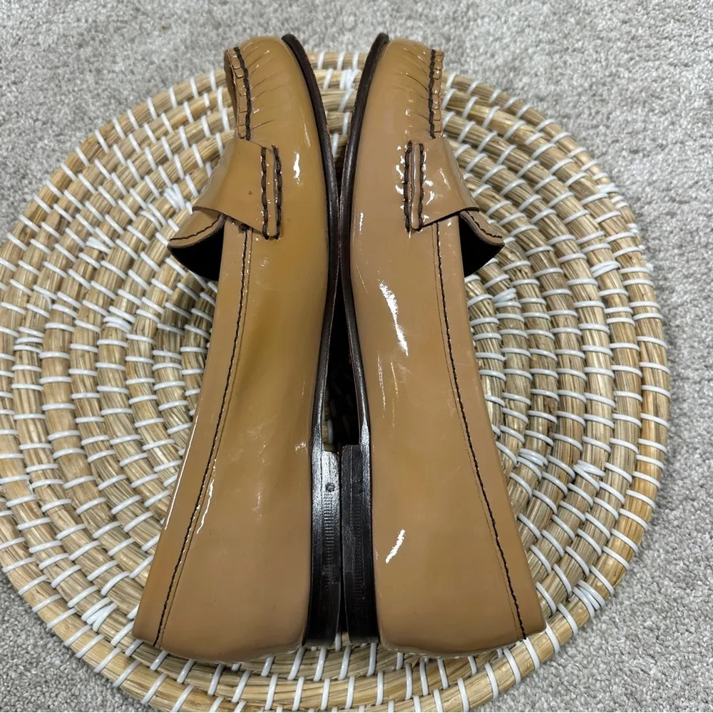 Cole Haan Women’s Tan Patent Leather Penny Loafers Nike Air Soles Size 9.5 - Image 5