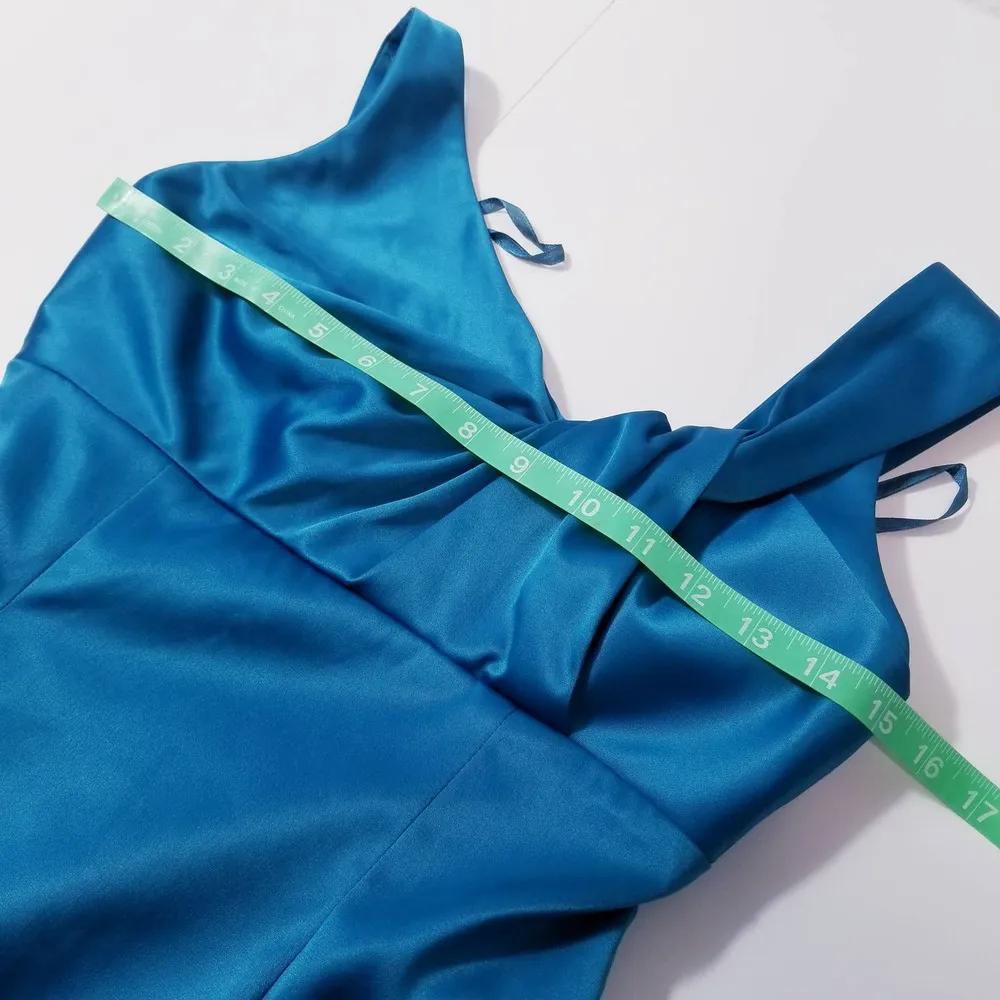 Eliza J New York Knot Sateen Sheath Teal Cocktail Dress - Image 6