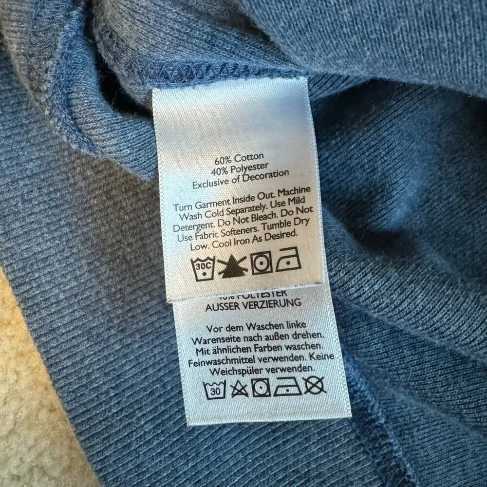 Eddie Bauer blue, plaid pocket sweatshirt in PL - Image 4