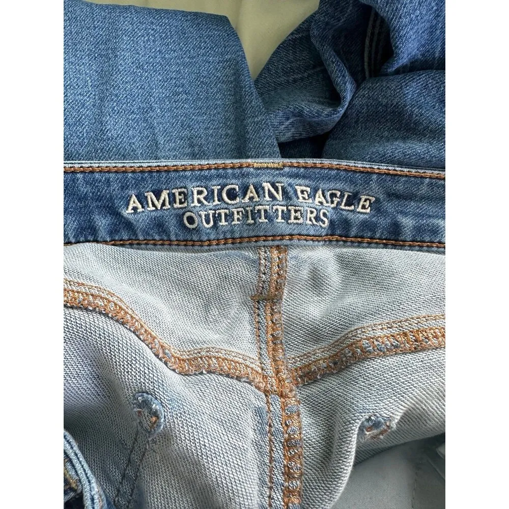 American Eagle Outfitters High Waisted AEO Jogger Elastic Ankle Denim Jeans 4 - Image 5