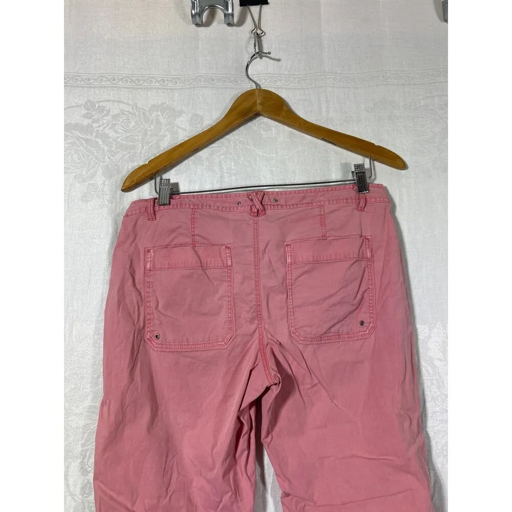 HeiHei Pants 12 Salmon Pink Patch Pockets Braiding Detail Anthropologie Stretch - Image 12