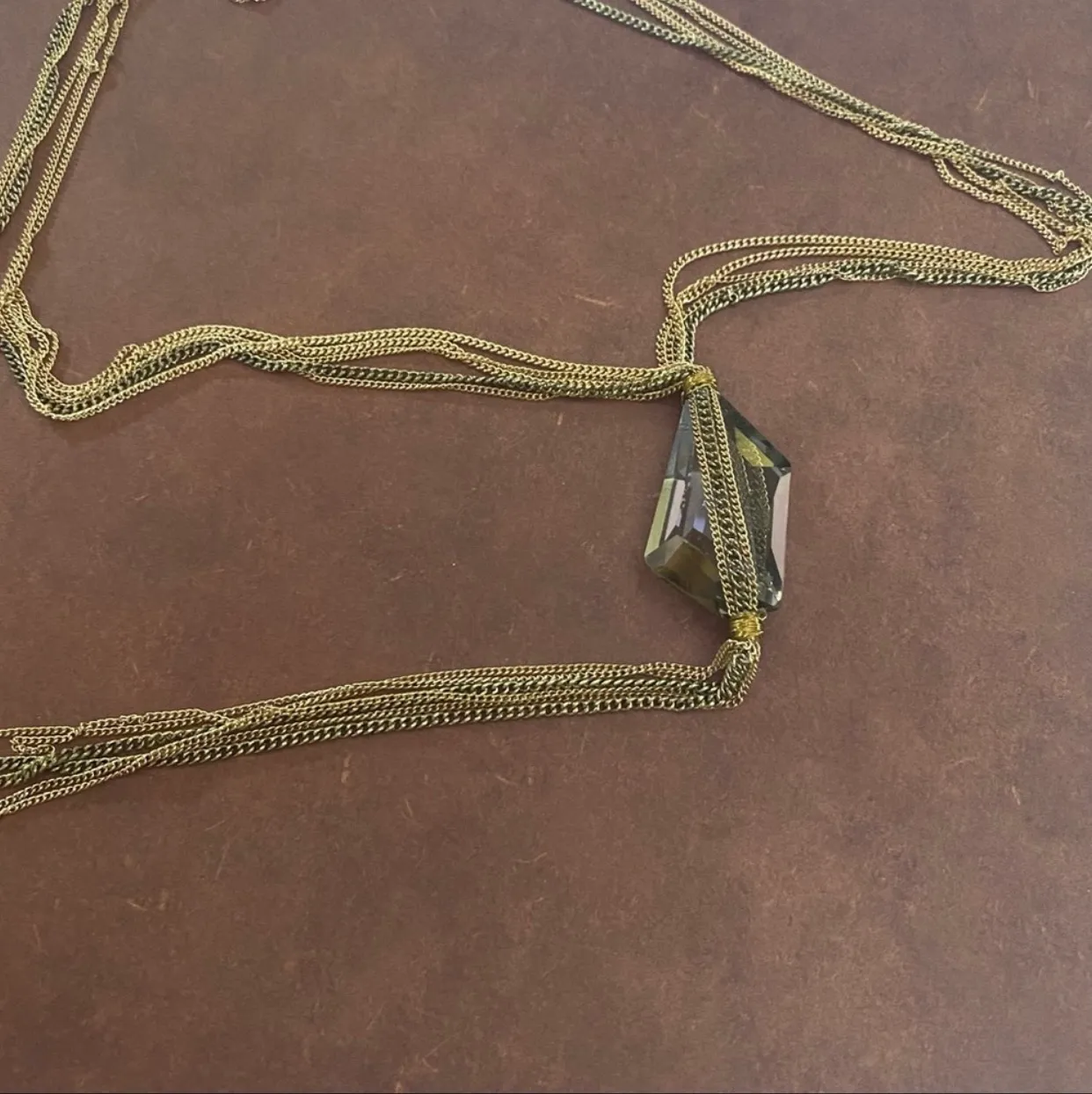 Long Multi Colored Chains Crystal Toggle Necklace Multiple - Image 5