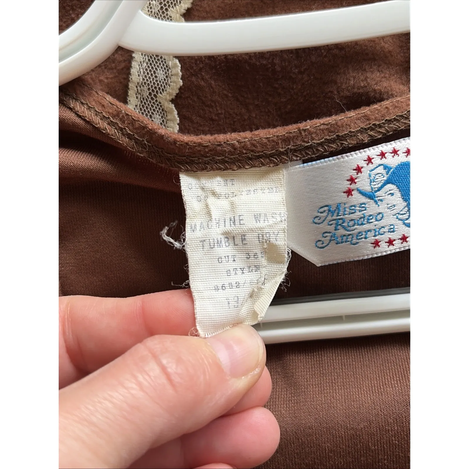 Vintage Miss Rodeo America Brown Lace Embroidery Pearl Snap Vest Juniors 13/14 Size undefined - Image 9