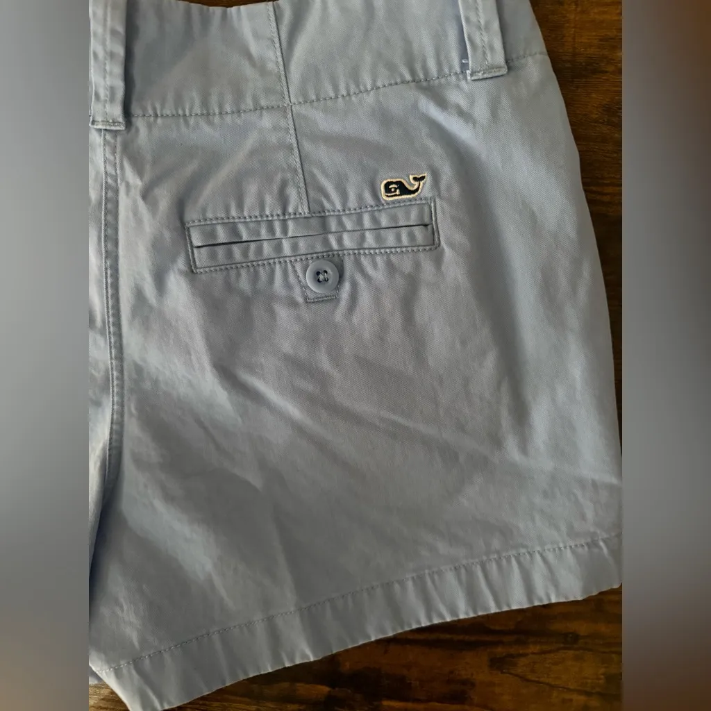 Vineyard Vines Lowrise Chino Shorts Light Blue Preowned Size 0 - Image 6