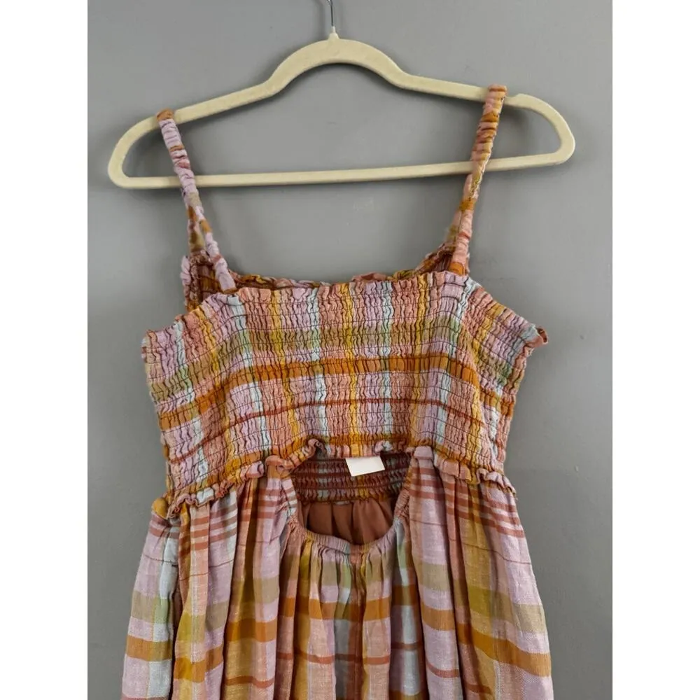 NWT American Eagle AE Summer Dream Smocked Mini Dress Linen Tank Dress Sz large - Image 7