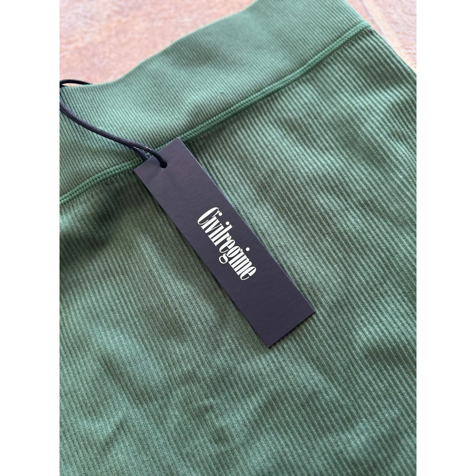 Civil Regime x No Tomorrow Ribbed Biker Shorts Green Size XL - Image 9