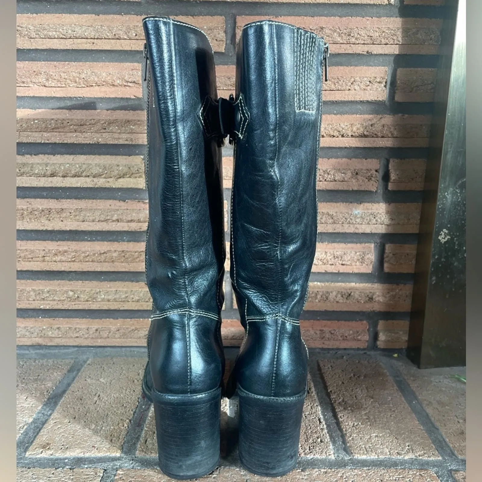 Matisse Women’s Black Leather Block Heel Boots Size 8 - Image 10