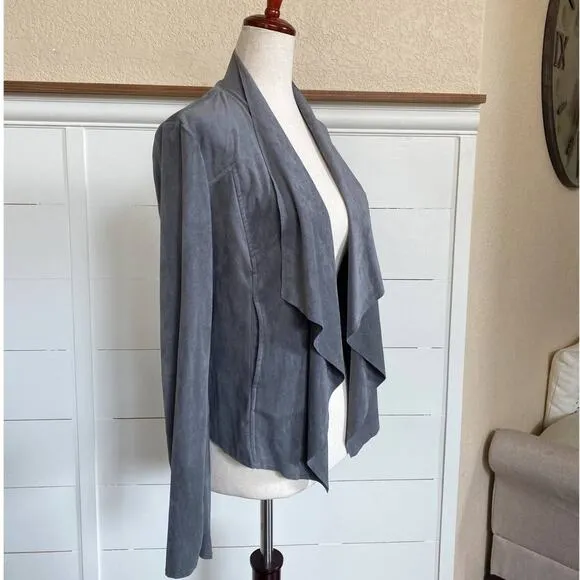 KUT From the Kloth Gray Drape Front Tayanita Faux Vegan Suede‎ Jacket - XS EUC - Image 13