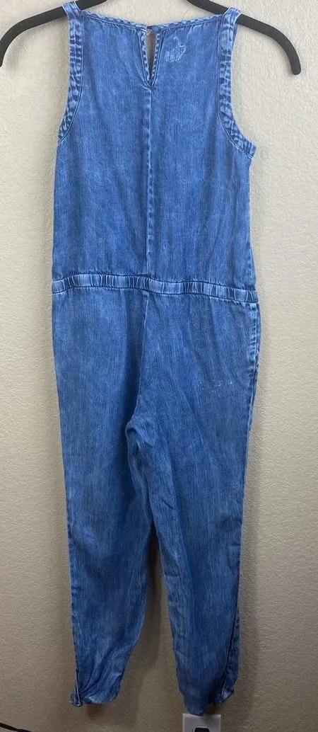 Chambray Romper Blue Size 10 - Image 2