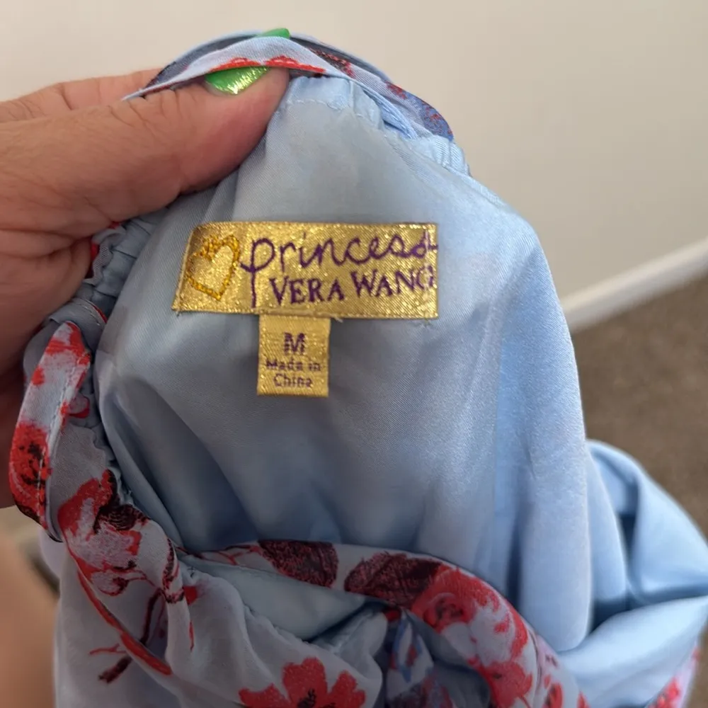 Vera Wang Princess| Blue Floral Maxi Dress woman size MEDIUM - Image 9