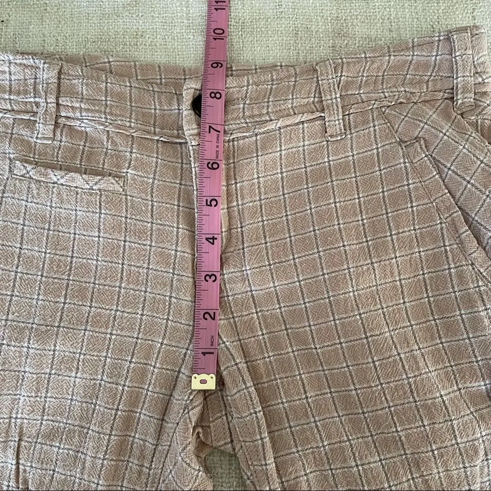 Free People Crinkle Tan Plaid Pants - Image 11