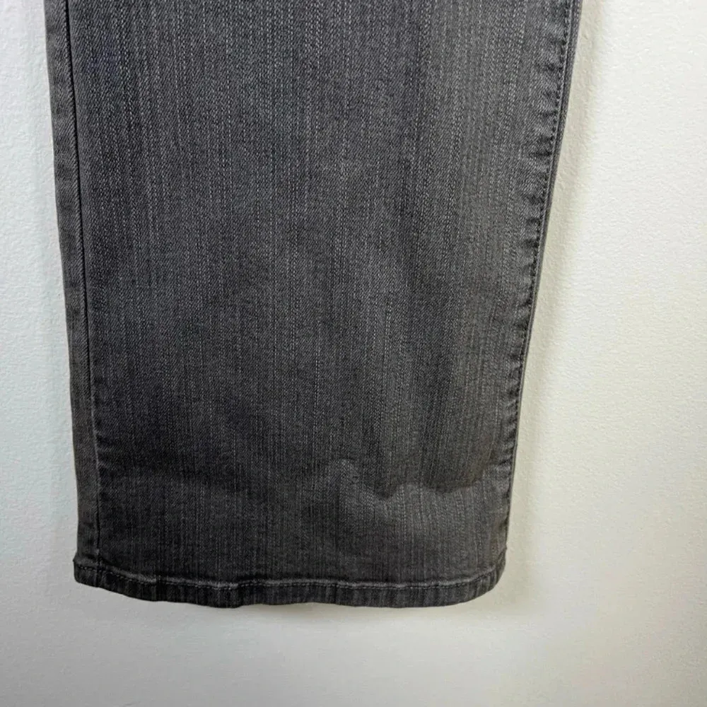 NYDJ Womens Flare Jeans Gray High Rise Stretch Embellished Made in USA 12 Petite - Image 5