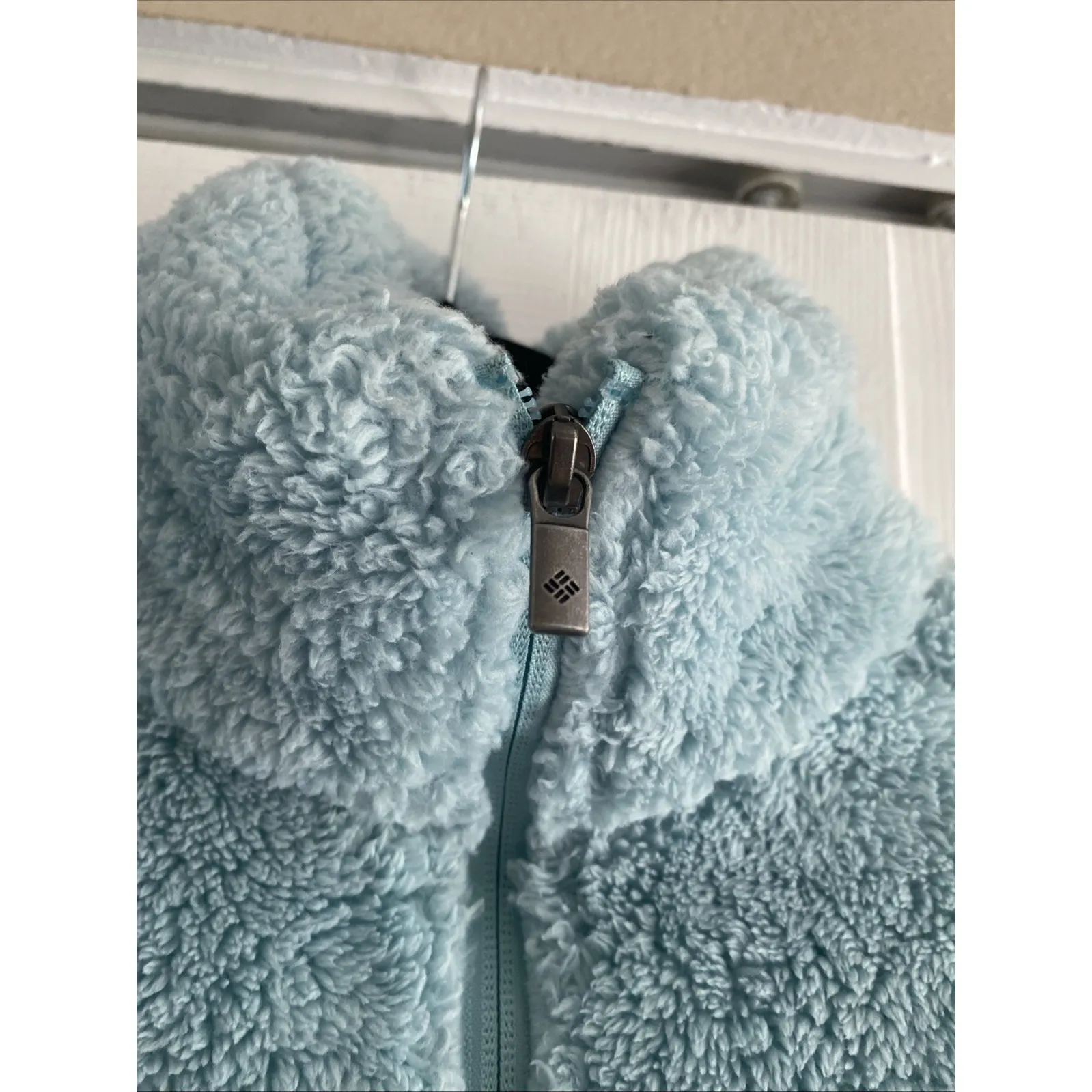 Columbia Womens Small Blue Sherpa Fleece Jacket Winter Cozy Soft - Image 4