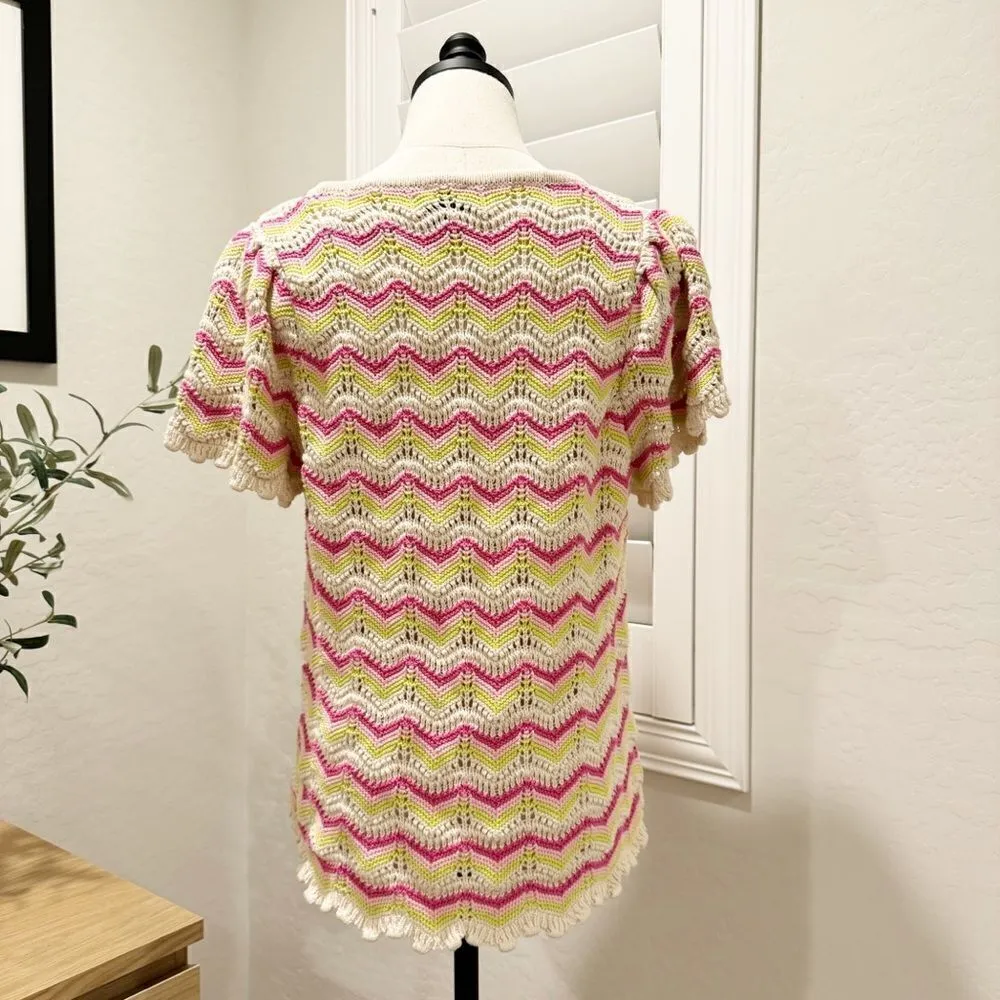 Torrid Pointelle Pullover Flutter Sleeve Sweater Size 0 (0X) - Image 6