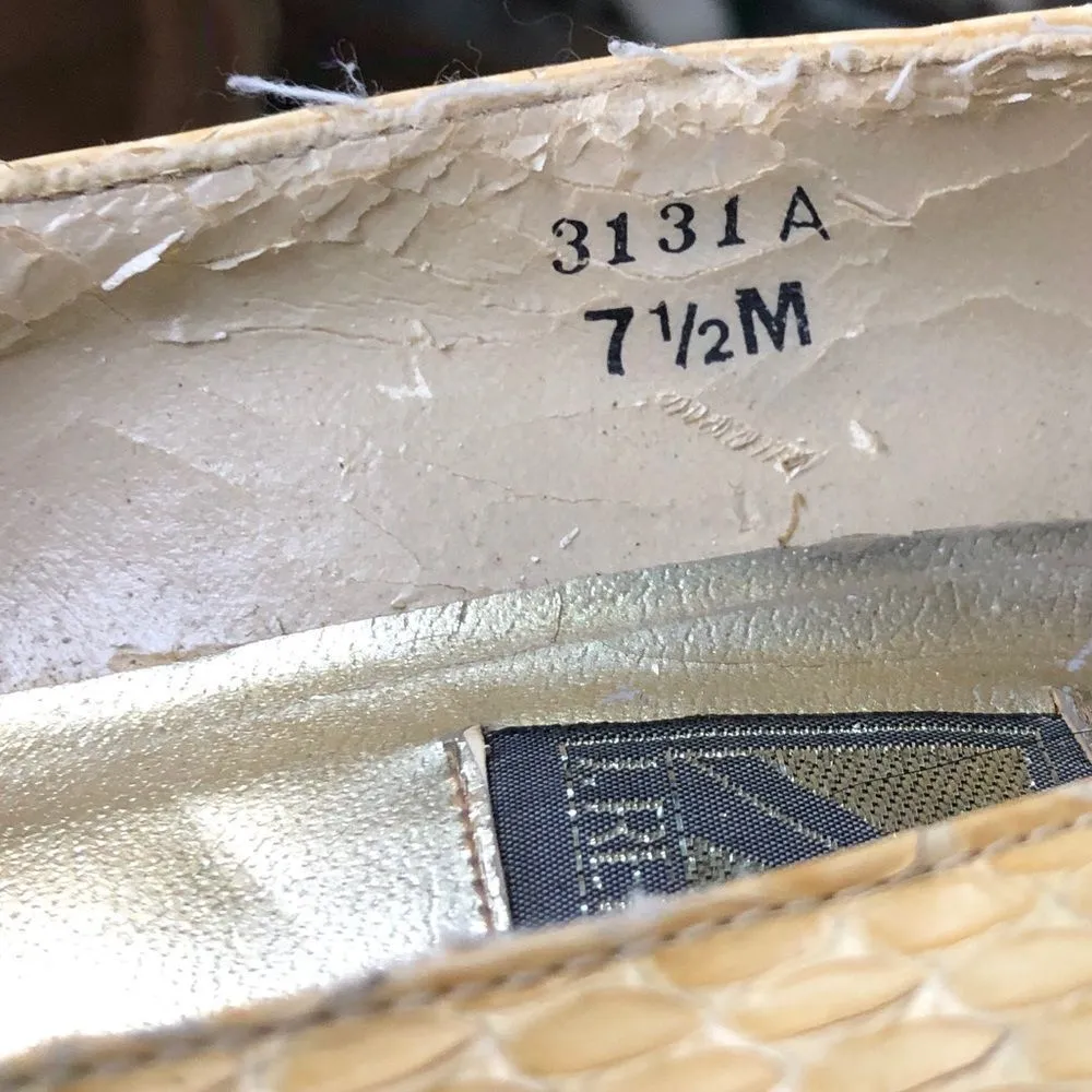 Vintage J. Renee‎ Snake Wedges Yellow Size 7.5 - Image 5