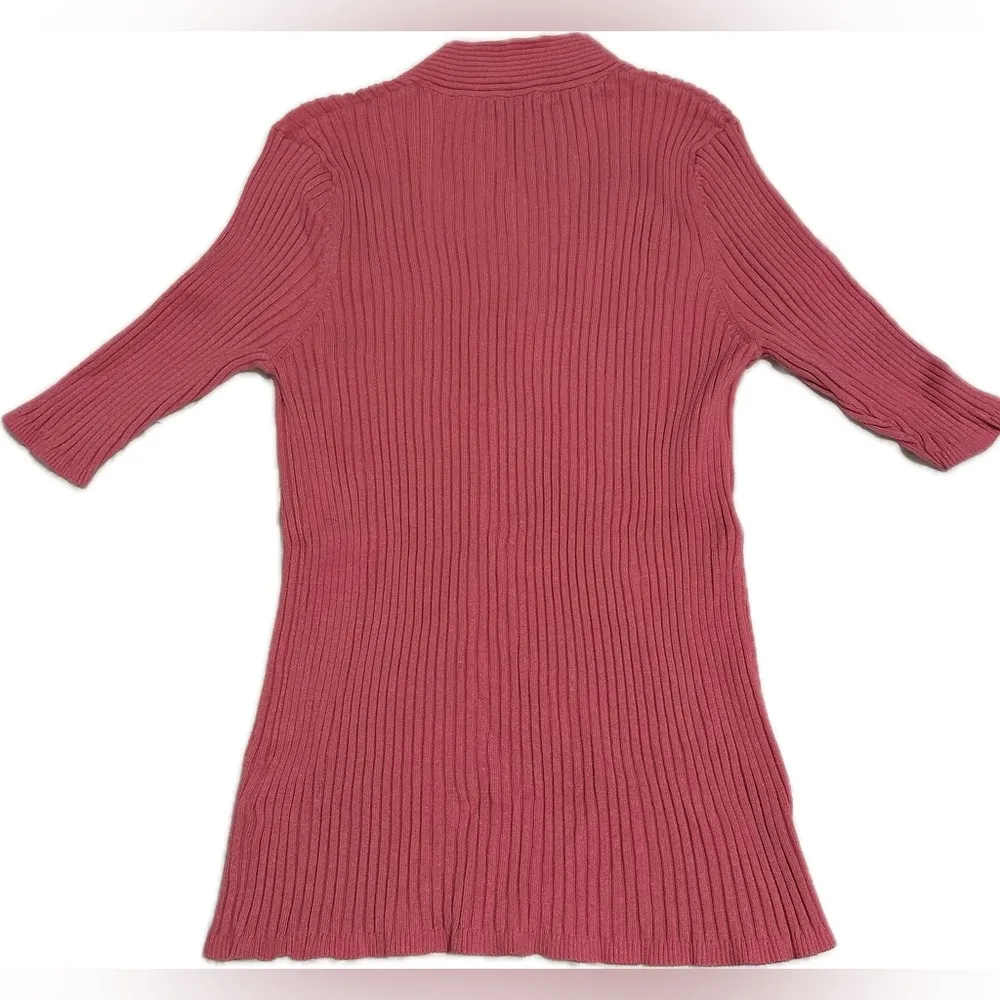 George Women's Pink Ribbed V - Image 8