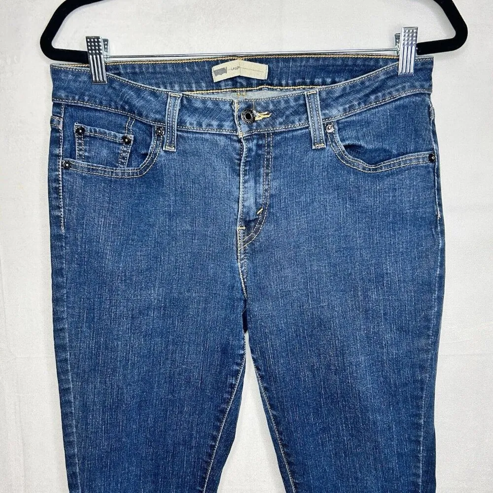 Levi's Women Denim Tapered Ankle Legging Size 32 x 29 Cotton Blend Stretch - Image 2
