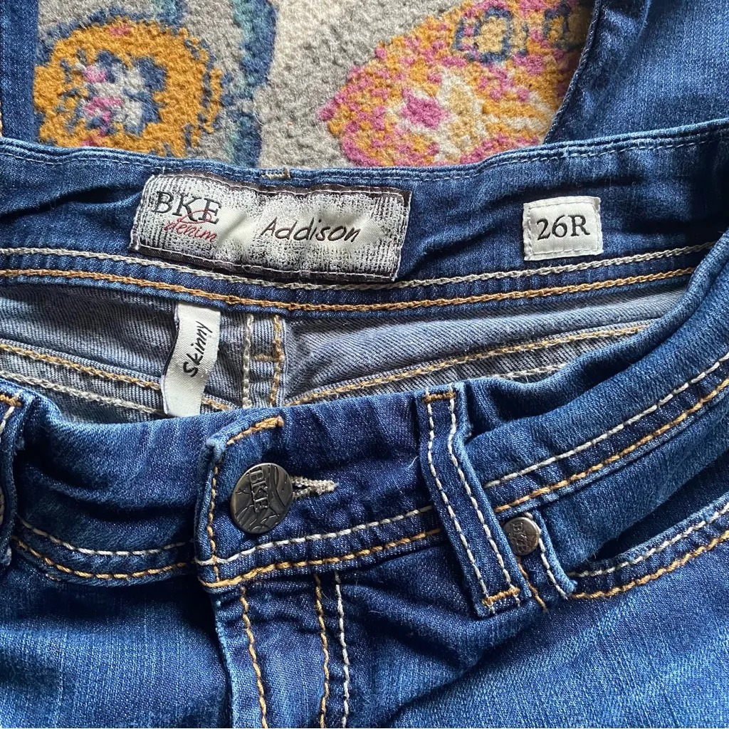 BKE Jeans Womens Size 26R 30" x 31" Addison Bootcut Thick Stitch Western Cowgirl - Image 3