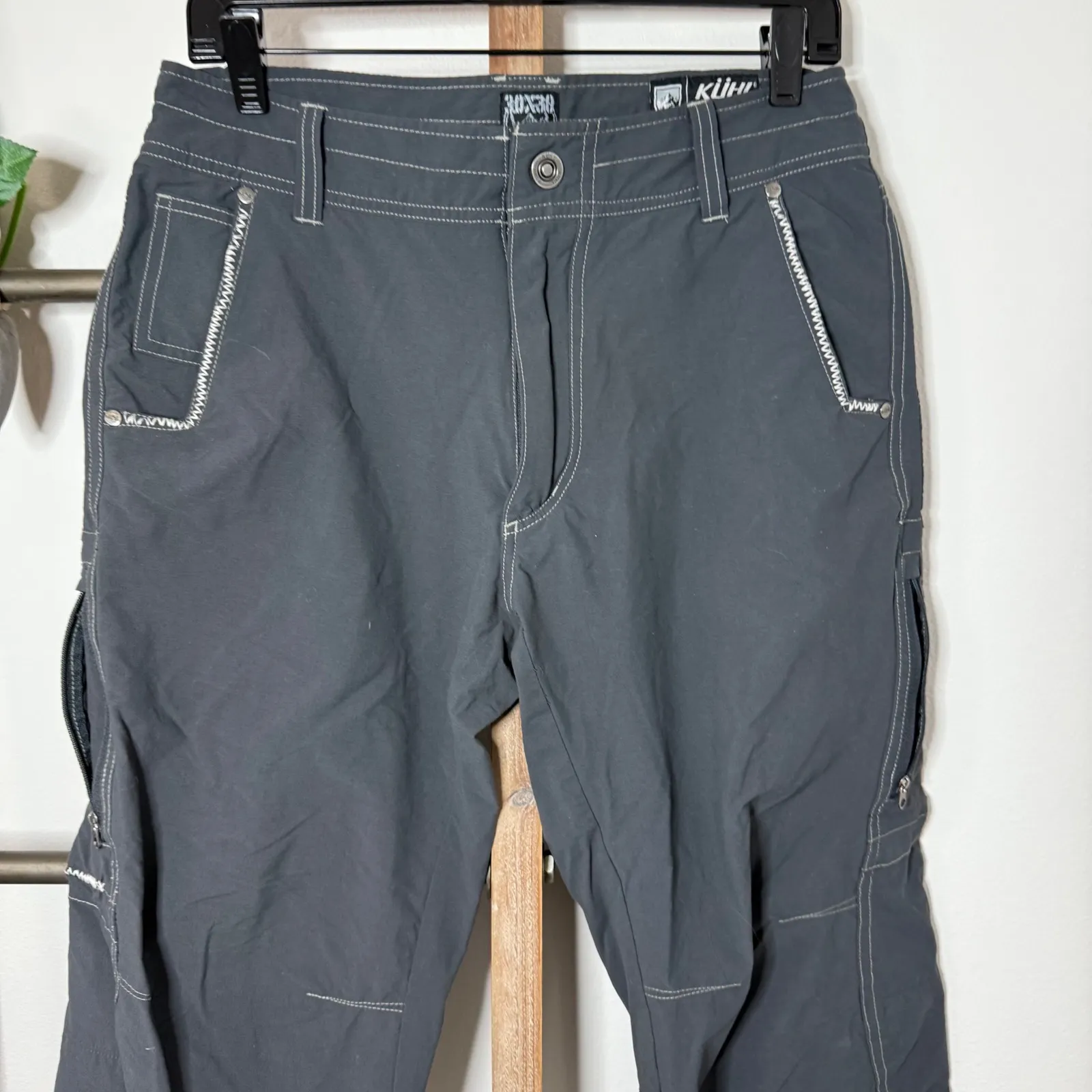 KUHL Womens Charcoal Gray Cargo Capri Pants Outdoor Hiking Casual Size 30x30 - Image 3