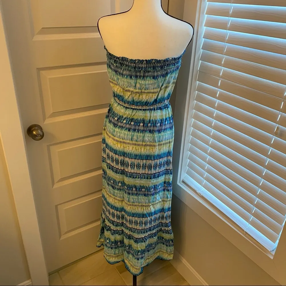 Speechless|| Blue/ green print maxi dress - Image 3