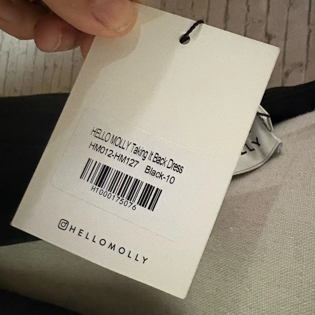 NWT Hello Molly Black Taking it Back One Shoulder Midi Dress - Image 5