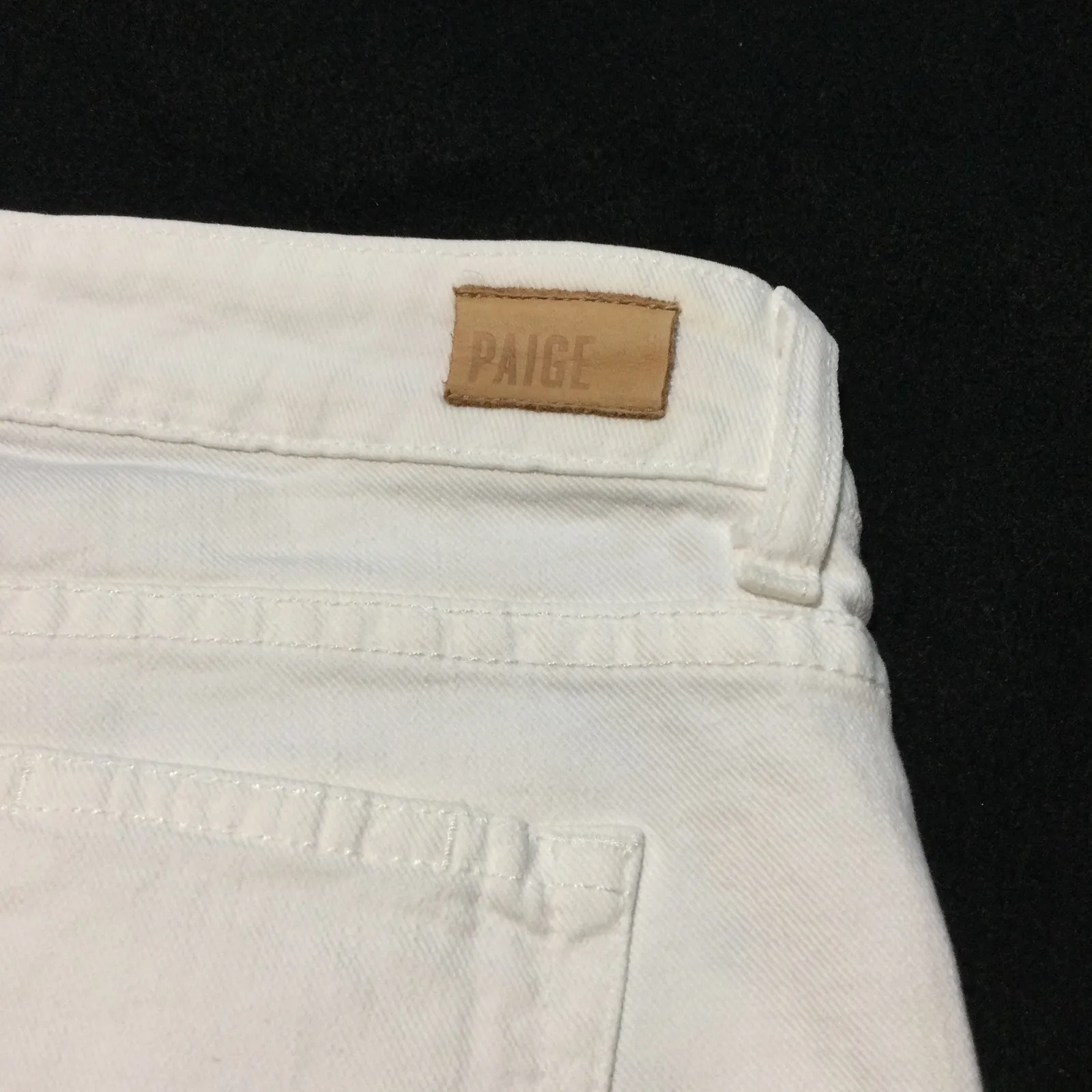 PAIGE White Denim Cuff Shorts Women's Size 25 Rolled Hem Casual Summer - Image 7