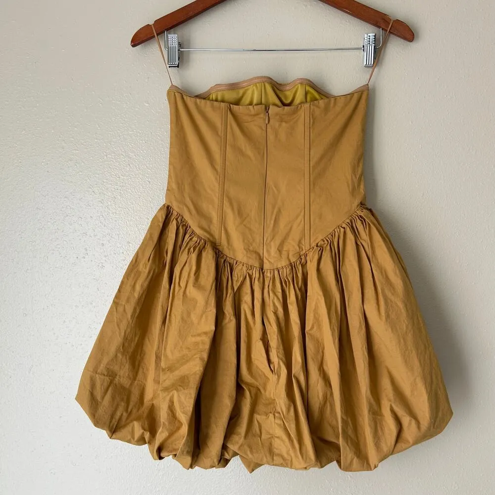Klesis Golden Brown Corset Bubble Dress Size Small Tan - Image 9